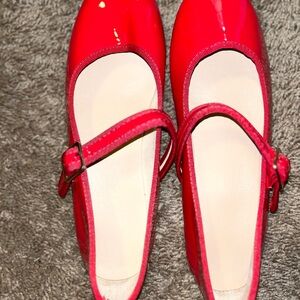 SHEIN Red Patent Mary Jane Sandals
